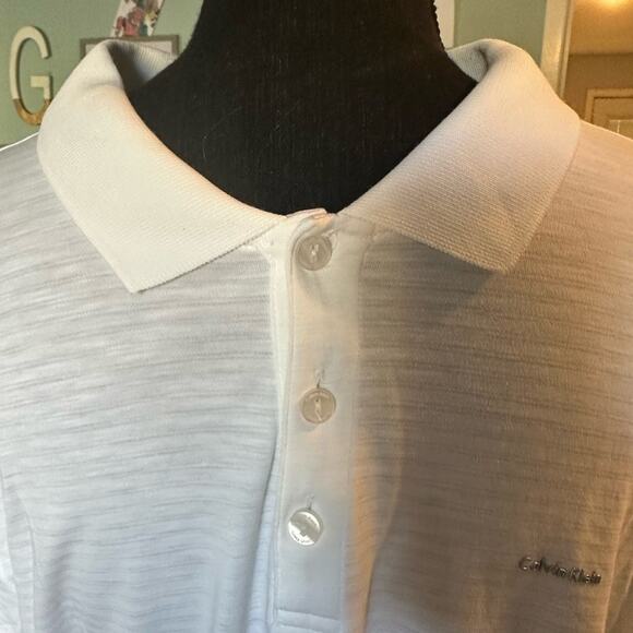 Calvin Klein Men’s Slim Fit White Polo Shirt Size L - Picture 5 of 6